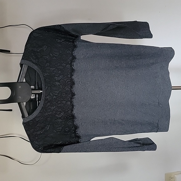 Women's For G and Pl Shirt,  Colors Gray and Black Lace, Size M - Picture 1 of 8